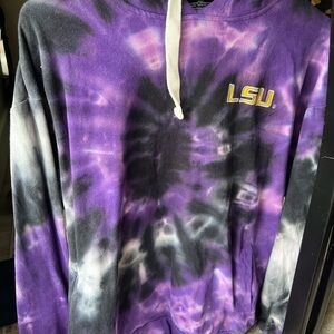 Women’s Purple Tie-Dye LSU Hoodie